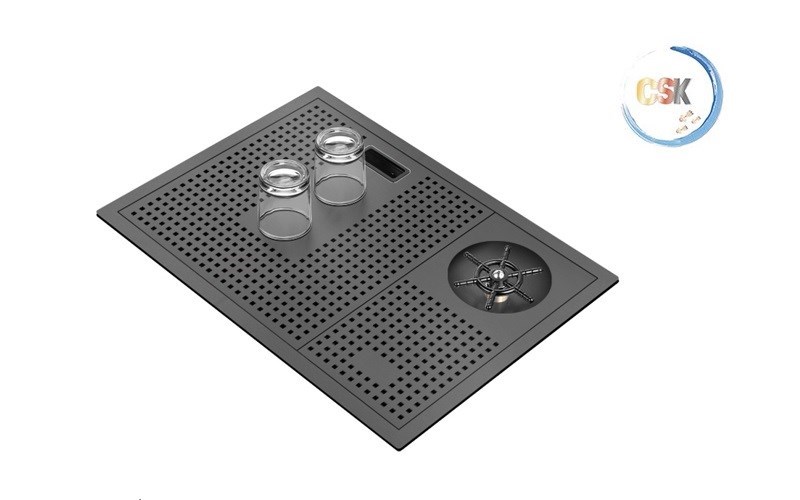 不銹鋼高壓洗杯器吧檯水槽-槍黑色