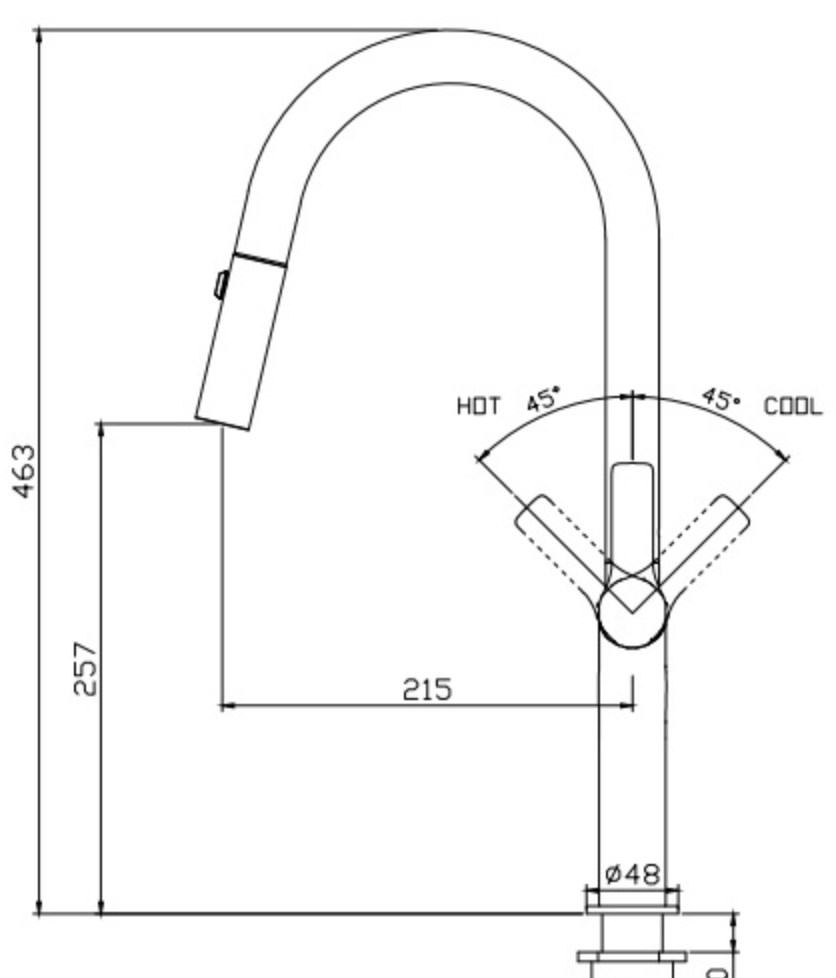 不鏽鋼伸縮花灑龍頭