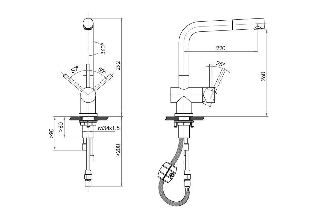 不鏽鋼廚房伸縮龍頭