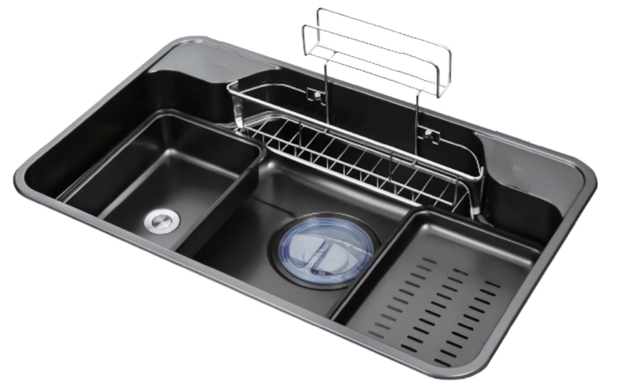 80公分極致黑多功能廚房水槽