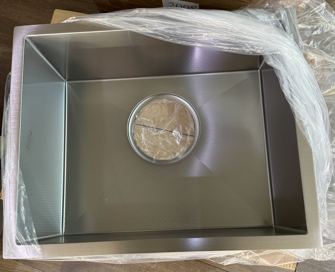 蜂巢式手工壓花不鏽鋼水槽 