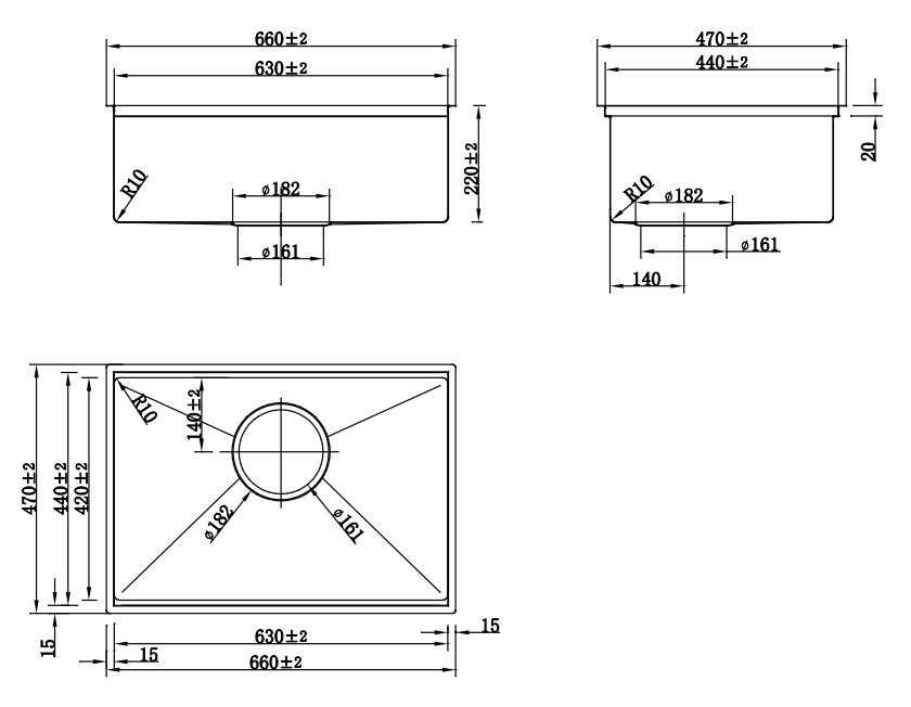 不鏽鋼2D手工水槽